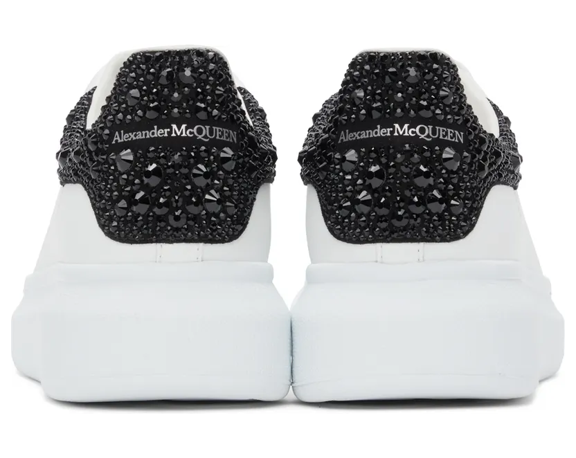 Alexander McQueen White & Black Embellished Oversized Sneakers (662654WIA4U) (4)