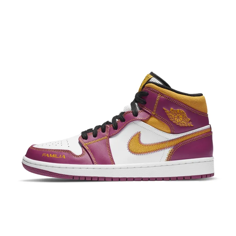 Jordan 1 Mid Dia de los Muertos White/Fuchsia-Orange-Black (DC0350-100)