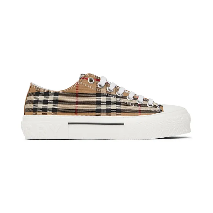 Burberry Beige Cotton Check Sneakers (8049745)