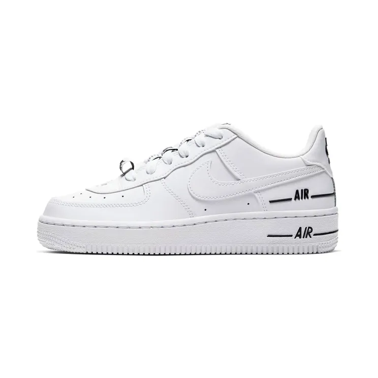 Nike Air Force 1 LV 8 3 GS Multiple Logos – “White / Black” (CJ4092-100)