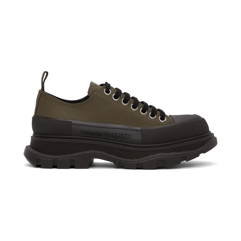 Alexander McQueen Khaki Tread Slick Low (627225WHYK3)