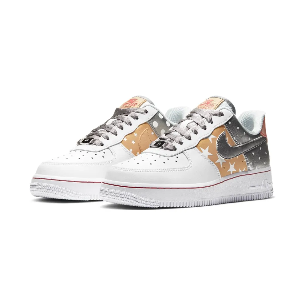 Nike Air Force 1 Stars – “White / Metallic Gold / University Red / Metallic Silver” (CT3437-100)