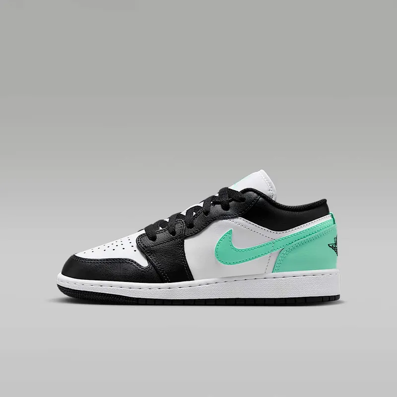 Air Jordan 1 Mid GS “White / Green Glow / Black” (553560-131)