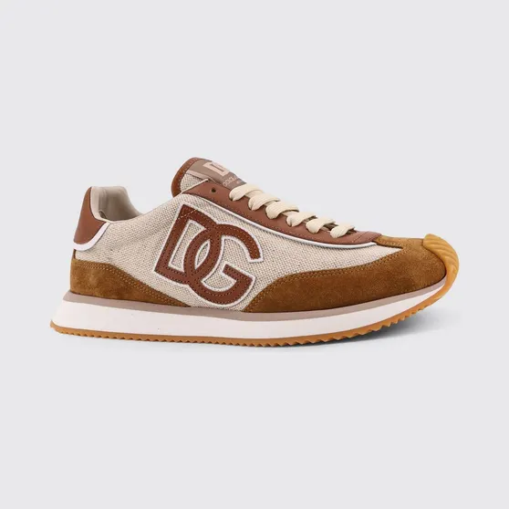 Dolce & Gabbana DG Cushion Canvas and Suede Sneakers Beige (CS2288A01278W125)
