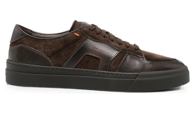 Santoni Suede-panelled Leather “Brown” (MBGT22221SMOT GEUT50)