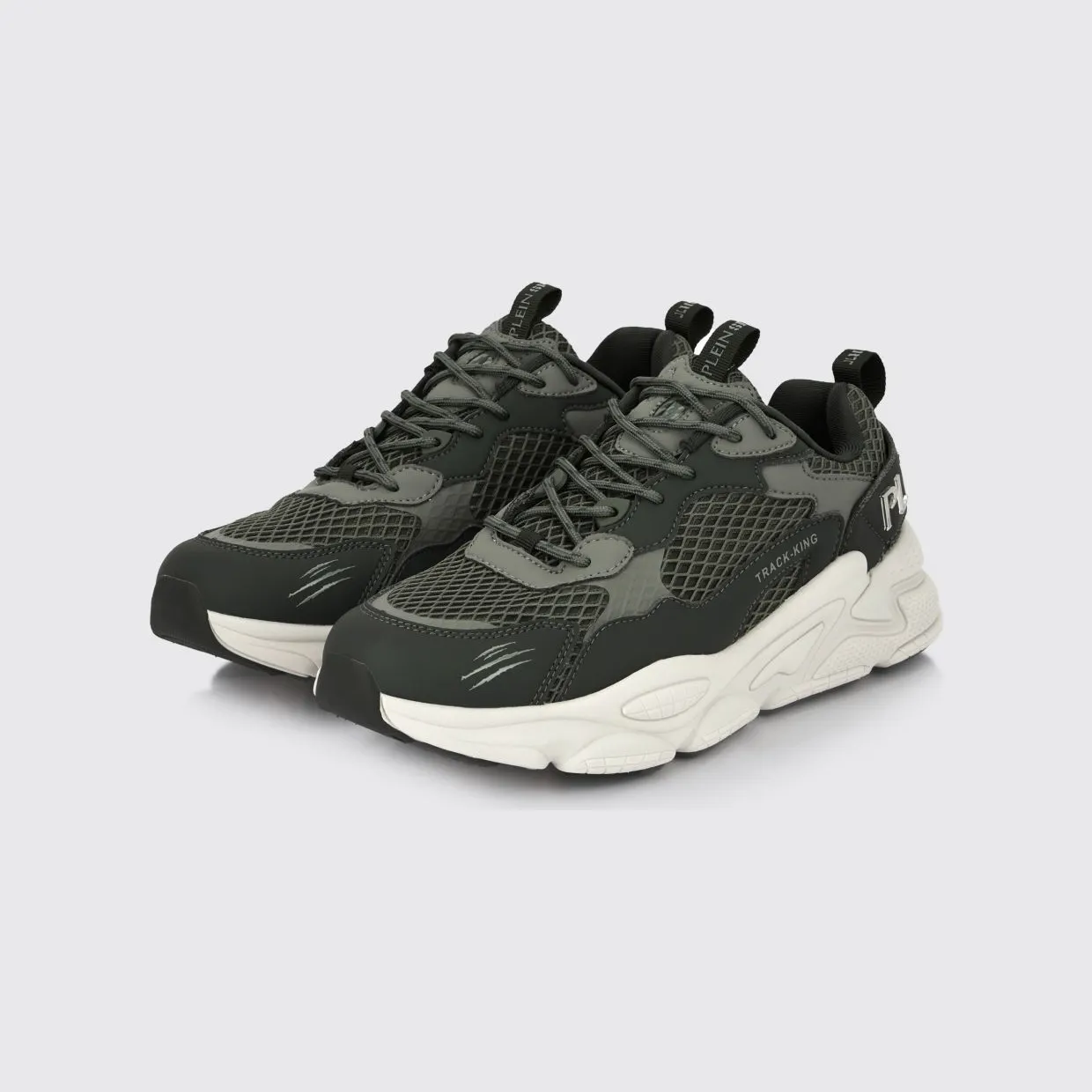 Plein Sport Track-King Leather And Mesh Sneakers Green (FAESUSC0800STE003N65)
