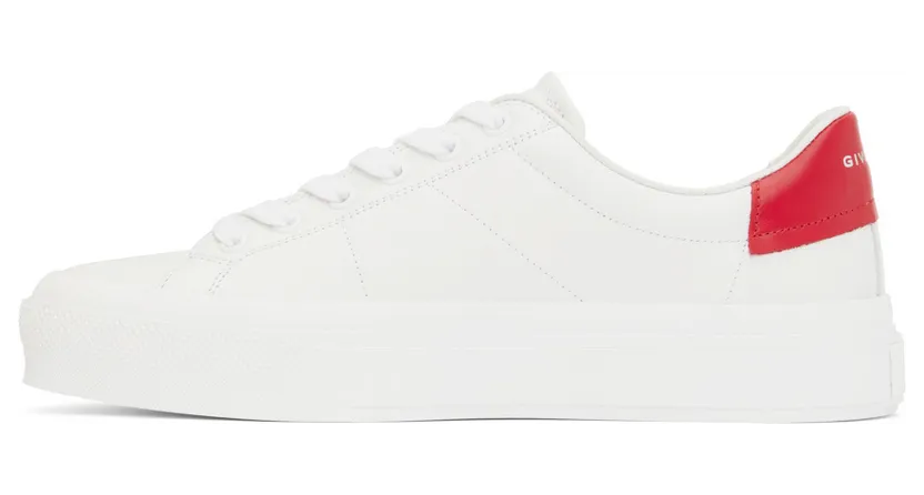 Givenchy White & Red Leather City Sport Sneakers (BH005VH118112) (3)