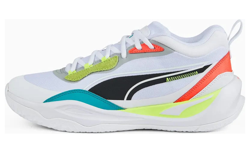 Puma Playmaker Pro basketbalschoenen Wit/Roze/Rood (377572-02)