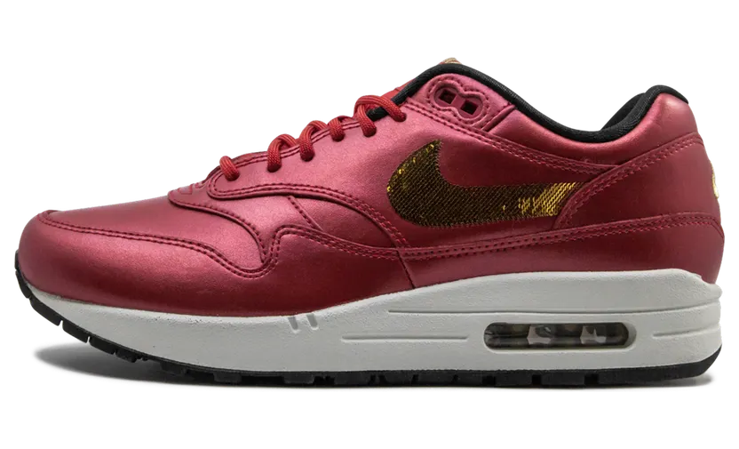 Nike Air Max 1 Red Gold Sequin (W)