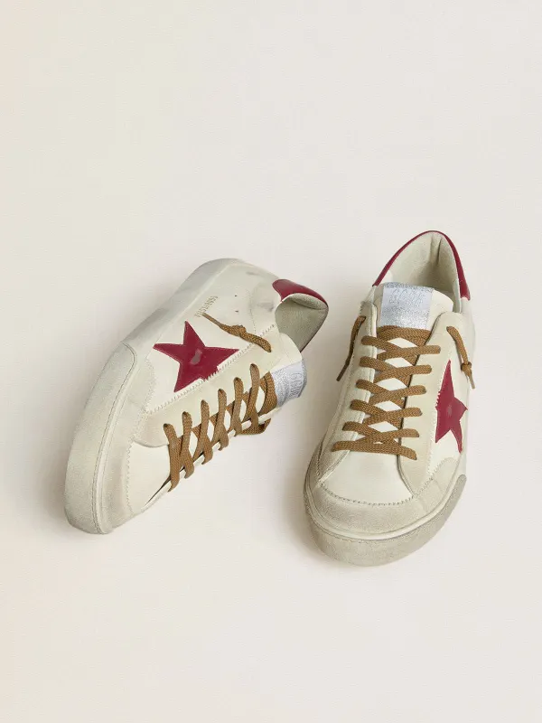 Golden Goose Super-Star With Red Leather Star And Beige Suede Inserts (GMF01019.F007920.11196) (2)