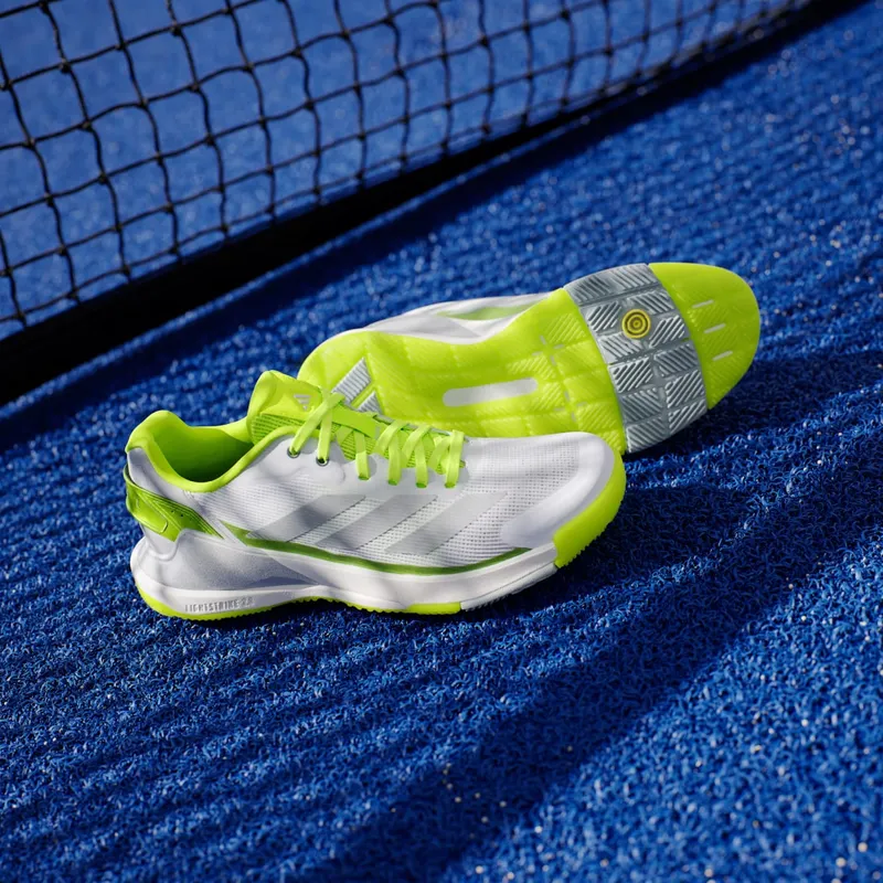 Adidas Crazyquick Lightstrike Padel Shoes Lucid Lemon / Silver Metallic / Wonder Silver (JR9325)