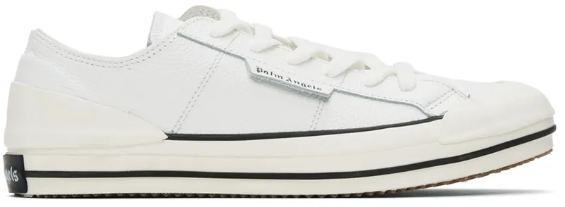Palm Angels White Leather Vulcanized Low (PMIA064F21LEA0010110)