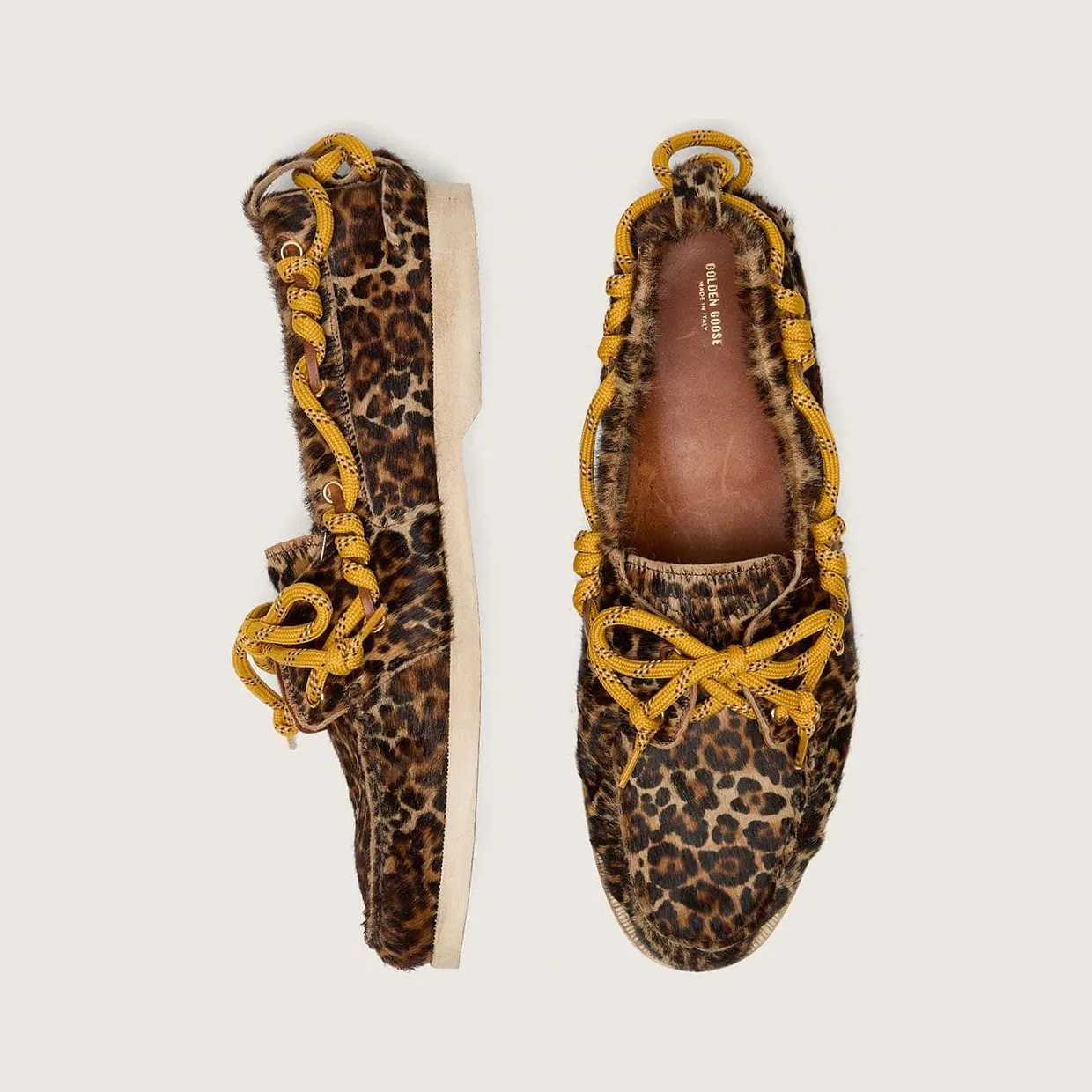 Golden Goose Cruise Loafer In Leopard-Print Pony Skin (GWF00883.F008319.81487) (5)