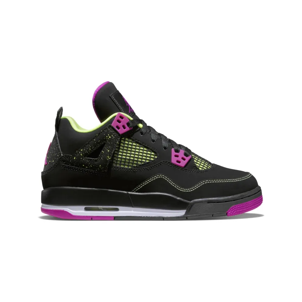 Jordan 4 Retro Fuschia (GS) Black/Fuschia Flash-Liquid Lm-White (705344-027)