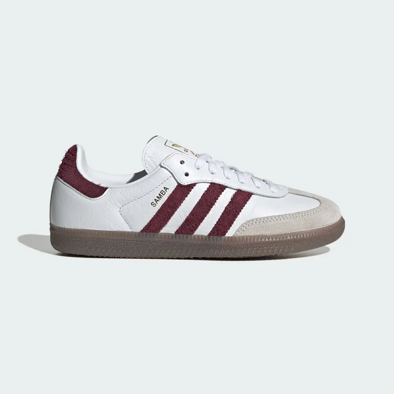 Adidas SAMBA OG Shoes Cloud White / Maroon / Gum (LA0973)