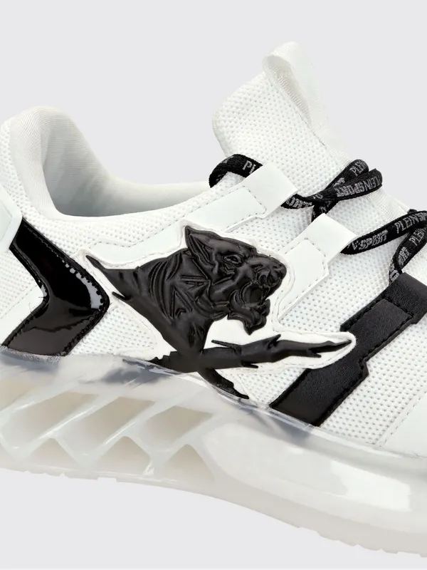 Plein Sport Runner Tiger Bicolor Abstract Print Mesh Sneakers White (FABSUSC0332PTE003N01) (2)