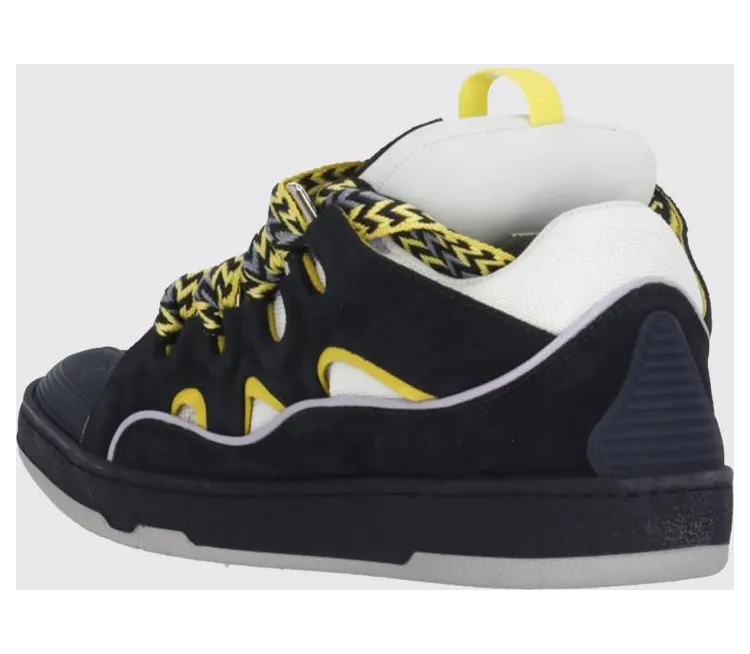 Lanvin Curb Leather And Mesh Sneakers Black (FUSKDK12BICO2972) (2)