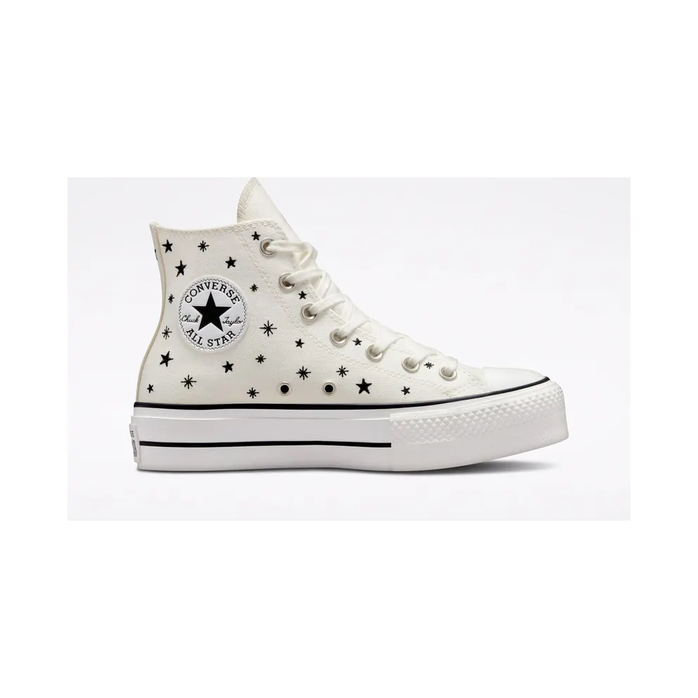 Converse Chuck Taylor All Star Lift Platform Embroidered Stars Egret/Black/moonstone Violet (A03724C)