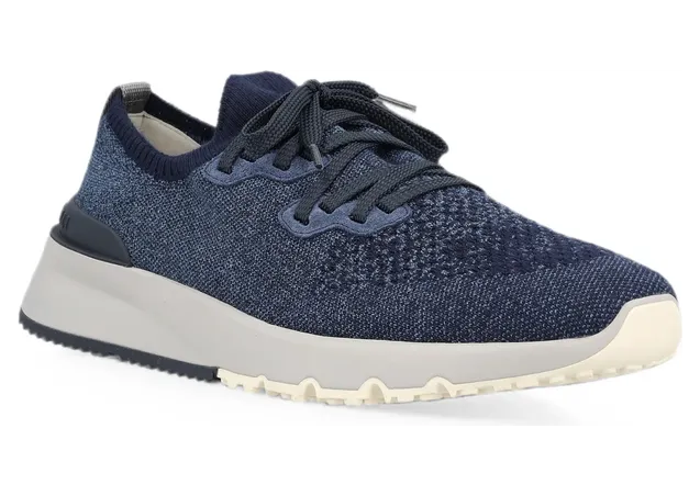 Brunello Cucinelli Knit Lace-up “Blue” (MZUKISO250 CBJ51) (2)
