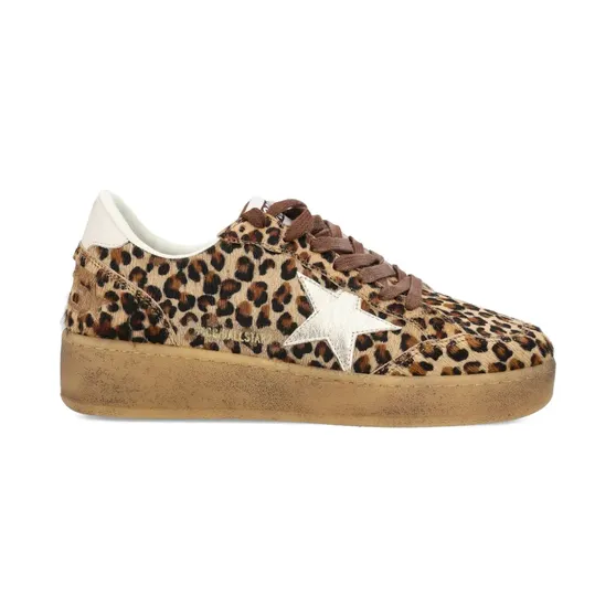 Golden Goose Star leren met luipaardprint “Brown” (GWF00804F008010)
