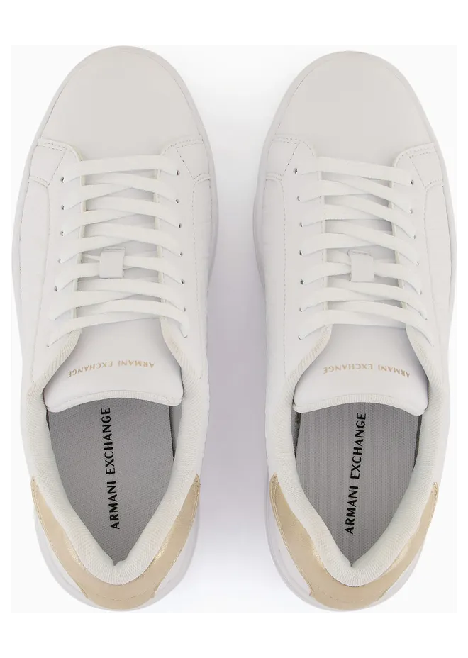 Armani Low-Top Sneakers With Embossed Pattern And Contrast Heel (XDX165-XV891-T782) (3)