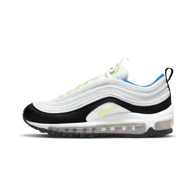 Nike Air Max 97 GS Velcro Patch “White / Summit White / Black / Light Lemon Twist” (DQ0980-100)