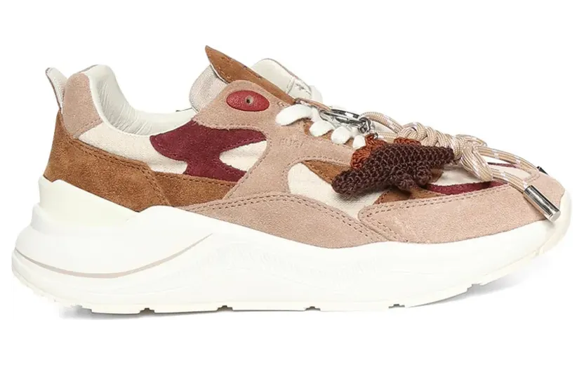 D.A.T.E. Fuga sneakers met vlakken – Beige (W441FG)