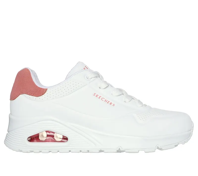 Skechers UNO – Pop Back Sneaker White/Coral