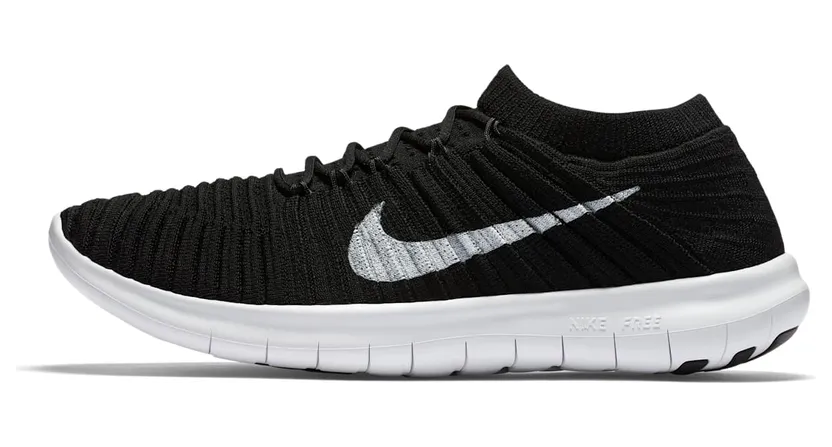 Nike Free Rn Motion Flyknit Black White-Volt-Dark Grey (W) (834585-001)