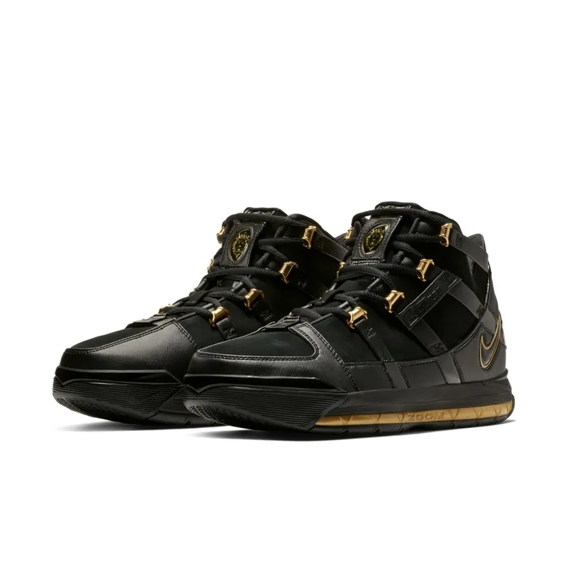 Nike LeBron 3 Black Gold (2018) Black/Black-Metallic Gold (AO2434-001)