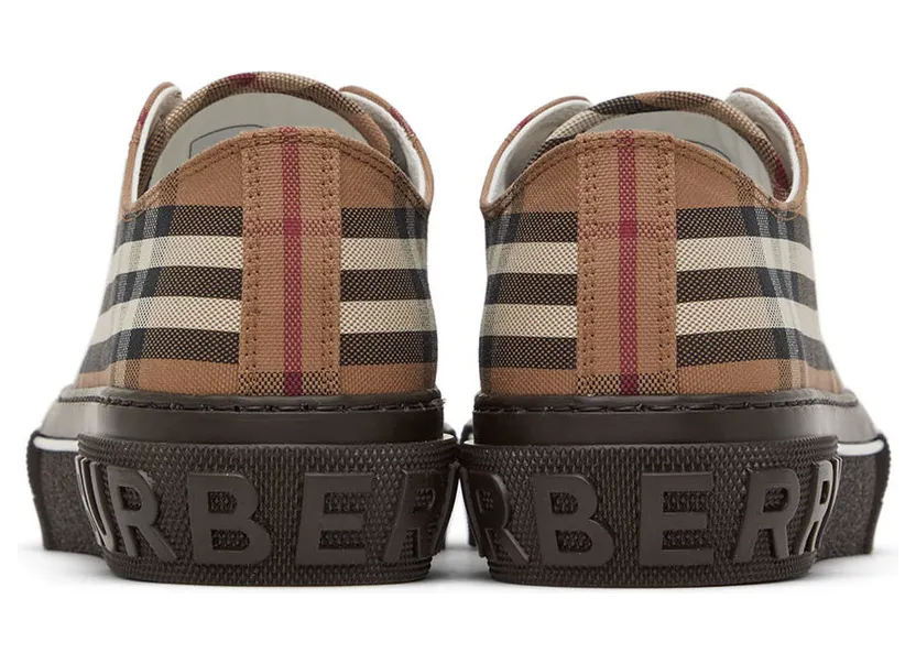 Burberry Brown Cotton Check Sneakers (8056828) (2)