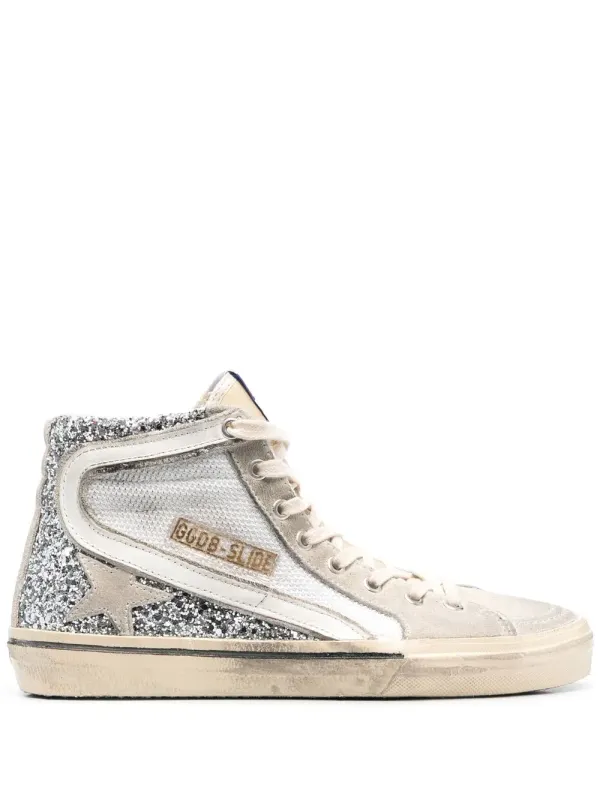 Golden Goose Slide High-Top-Sneakers – Silber (GWF00116F004148)