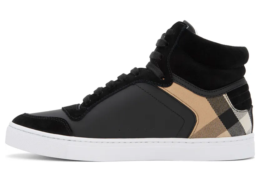 Burberry Black House Check Reeth High-Top Sneakers (8024122) (3)