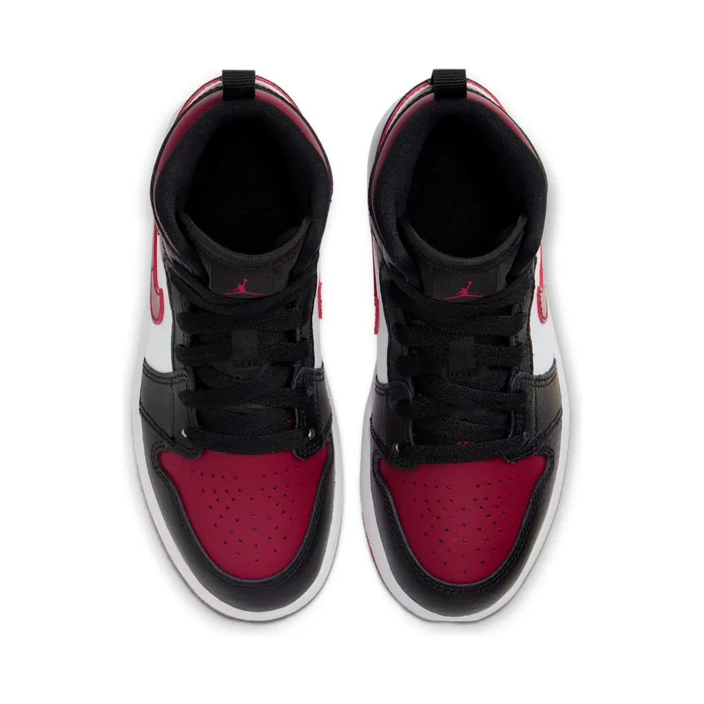 Jordan 1 Mid Bred Toe (PS) Black/Noble Red-White (640734-066)