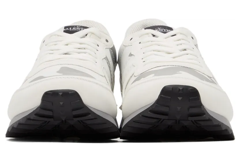 Valentino Garavani White & Silver Camouflage Rockrunner Sneakers (WY0S0723KIB) (2)