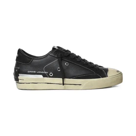 Crime London Midnight distressed-effect leather “Black” (10152AA9)