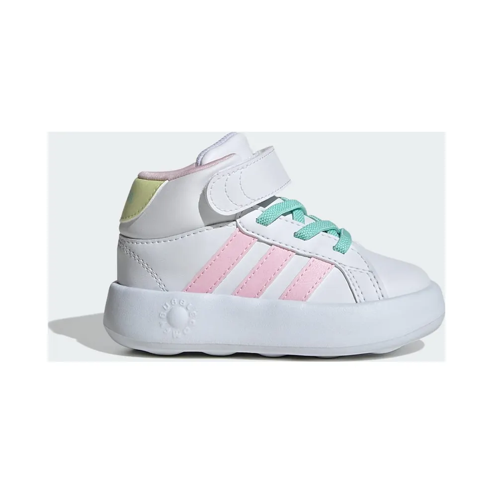 Adidas Grand Court Mid Kids Cloud White / Clear Pink / Ice Yellow (IE8704)
