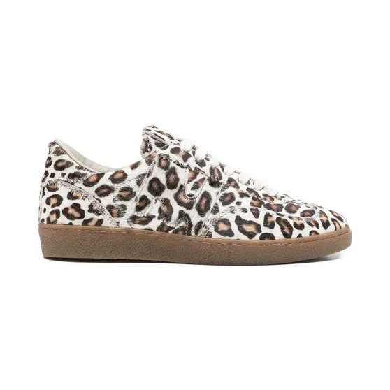 MSGM Kalfsleren sneakers met luipaardprint – Beige (3941MDS02193602)