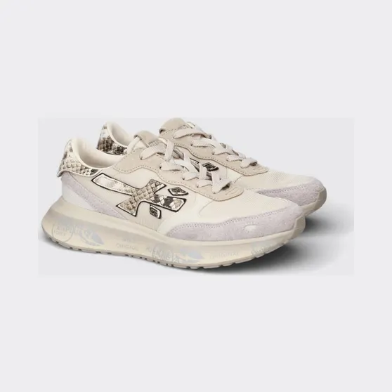 Premiata Lauryn Suede and Mesh Sneakers White 1 (LAURYN8183)