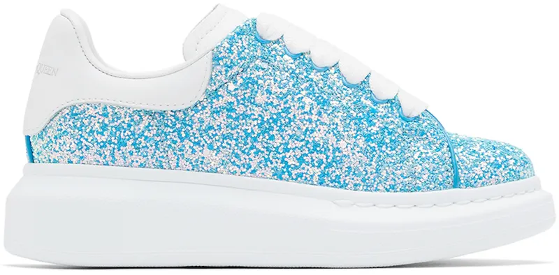Alexander McQueen Kids Blue Glitter Oversized (687063W4T64)
