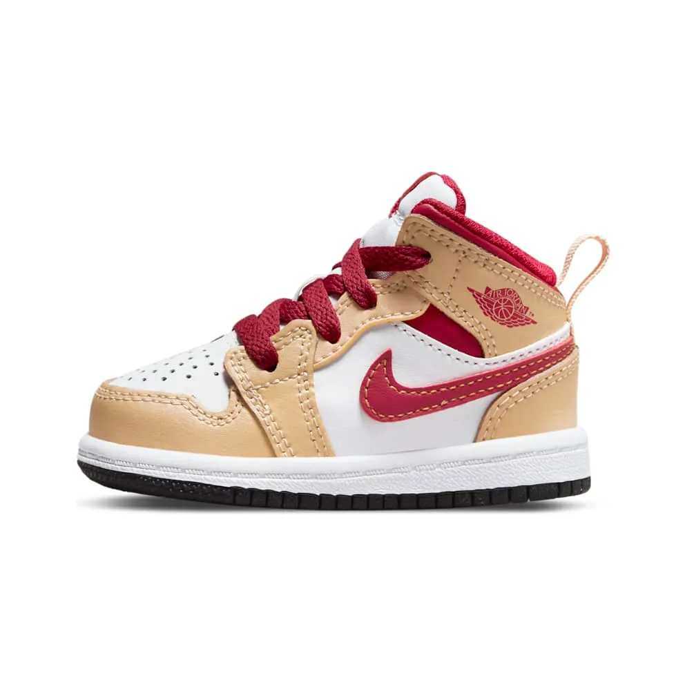 Jordan 1 Mid Light Curry Cardinal (640735-201)