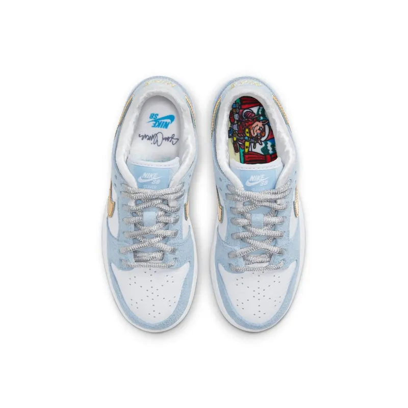 Nike SB Dunk Low Sean Cliver (PS) Ice Blue/White-Metallic Gold-Metallic Silver (DJ2519-400)