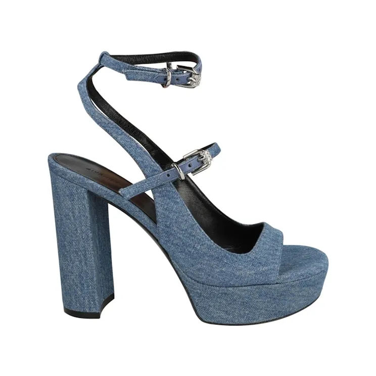 Givenchy Voyou Platform Sandals Denim Medium Blue (BE307V-E1SX-420)