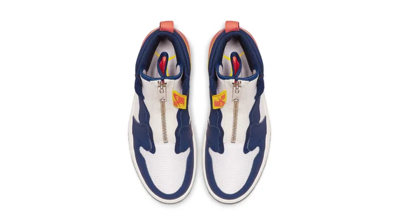 Jordan 1 Retro High Zip Blue Void Turf Orange (W) Sail/Bright Citron-Blue Void-Turf Orange (AQ3742-100)