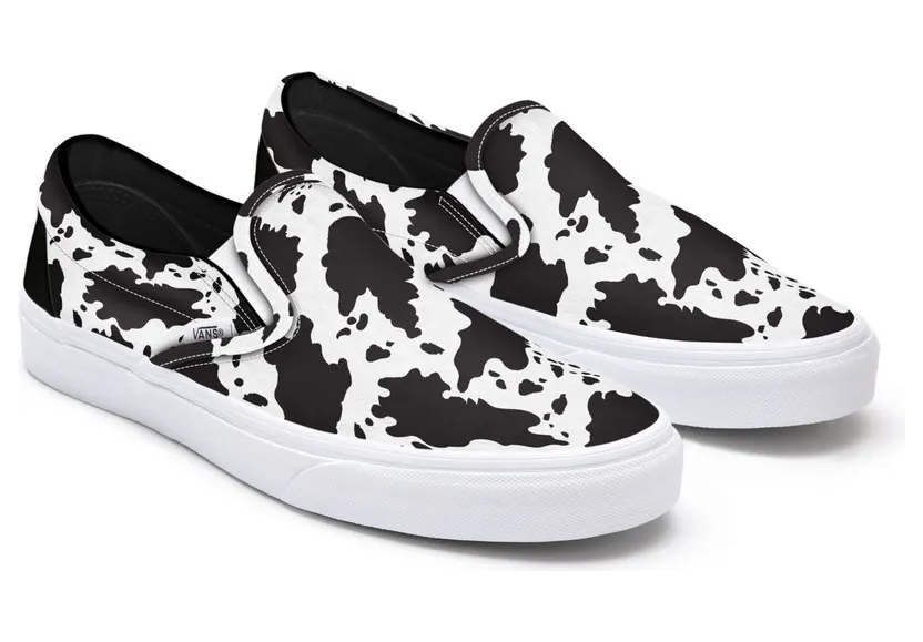 VANS Gepersonaliseerde Cow Print Slip-on Platform Wit (VN0A3CST122)