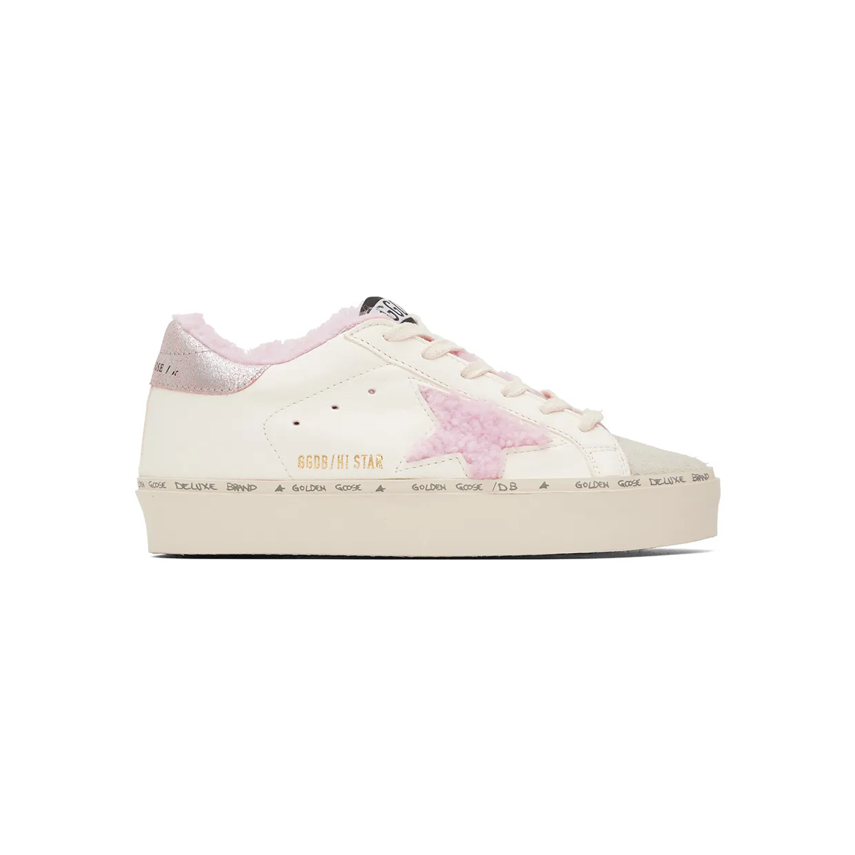 Golden Goose White & Pink Hi Star Low-Top Sneakers (GWF00372.F003269.81793)