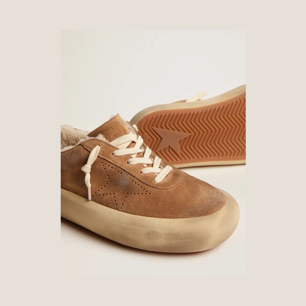 Golden Goose Space-Star Shoes In Tobacco-Colored Suede With Shearling Lining (GWF00345.F002995.55353) (4)