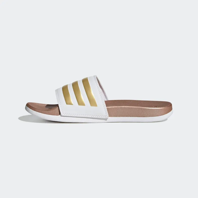 Adidas Adilette Comfort Slides Cloud White / Cloud White / Matte Gold (H03618)