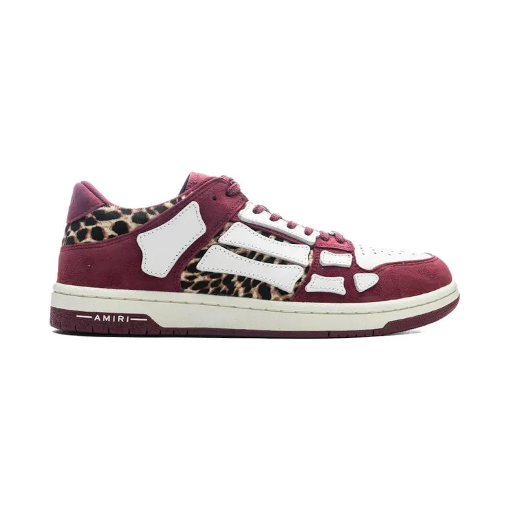 AMIRI Skel Top Low Burgundy Leopard (AMFOSR1057-652)