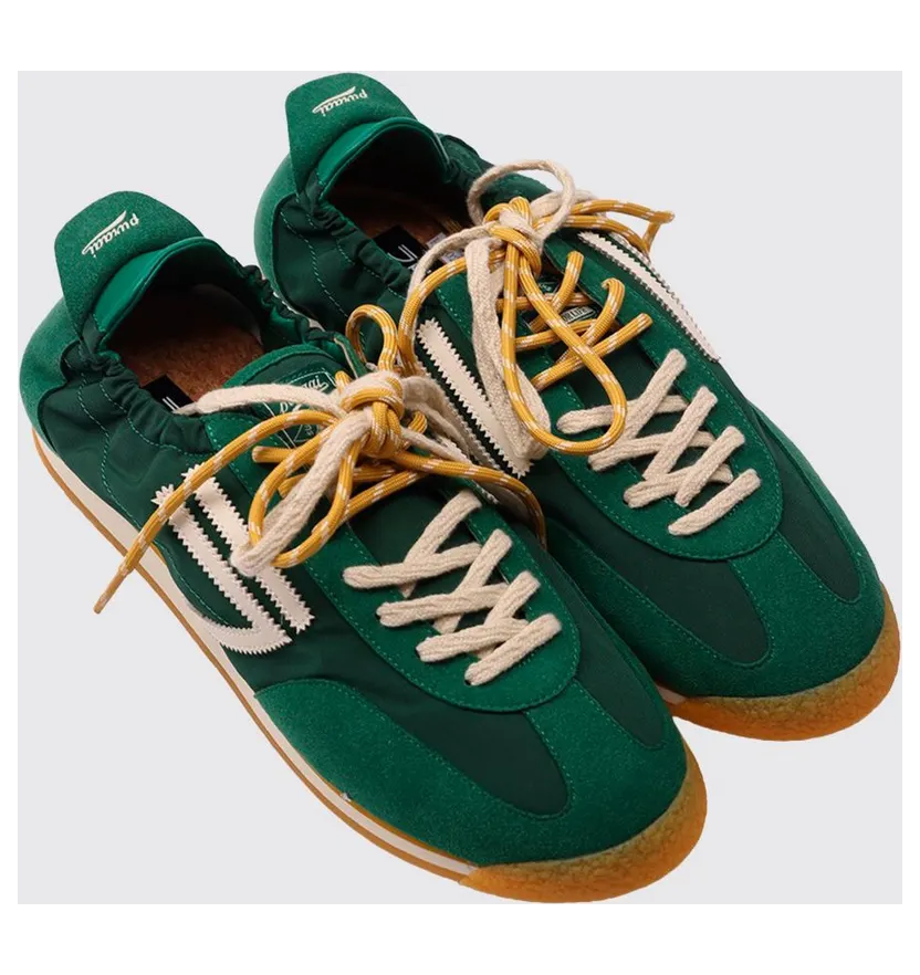 Puraai Panther Vegan Leather and Nylon Sneakers Green (PU602P035)